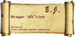 Breyer Jácint névjegykártya